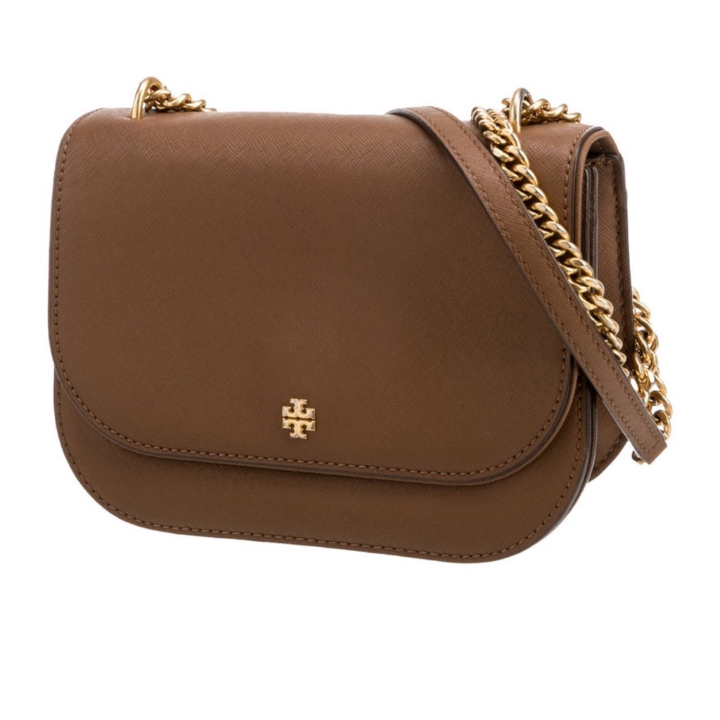 Tory Burch Tan Crossbody Bag With Gold Chain